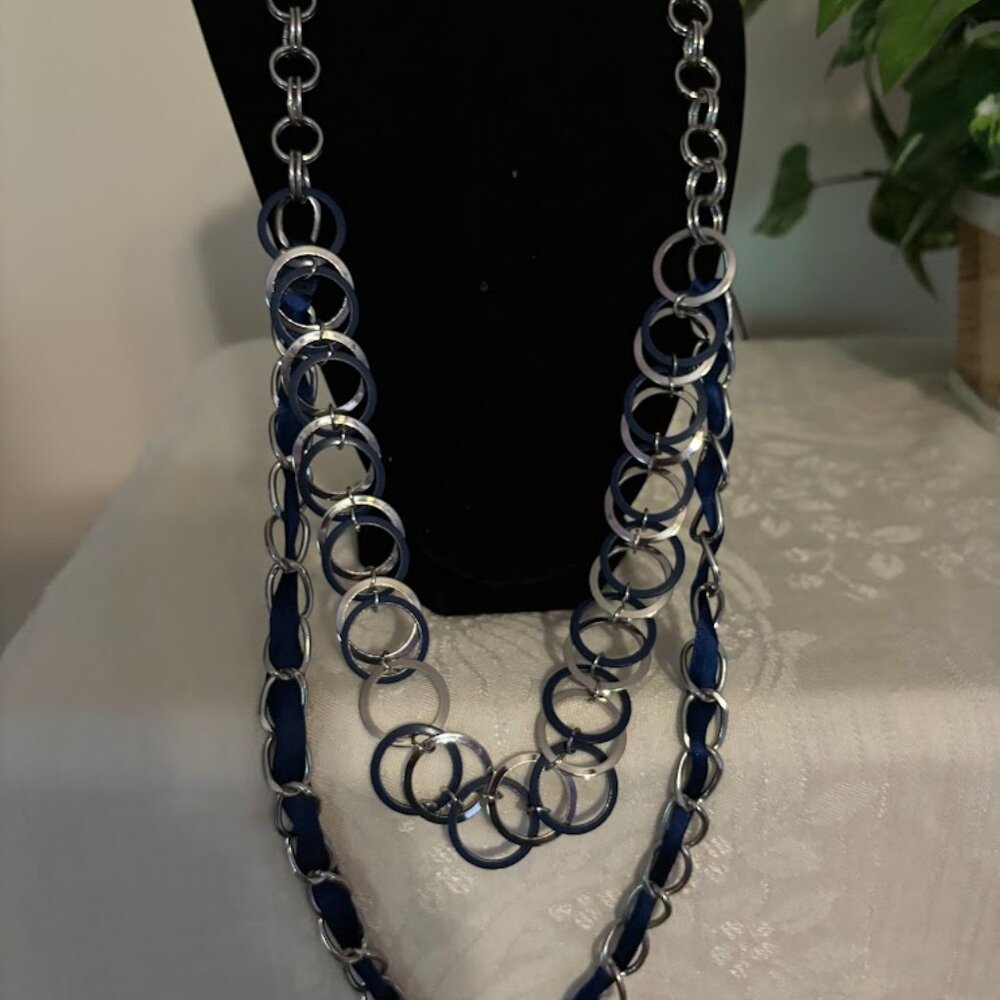 Beautiful Lane Bryant Blue Color in Silver Tone (37") for any occasion